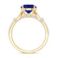 Certified 2.7 Carat Lab Grown Blue Sapphire Engagement Ring with Diamond Split Shank