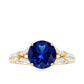 Certified 2.7 Carat Lab Grown Blue Sapphire Engagement Ring with Diamond Split Shank