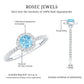 Genuine Blue Aquamarine Ring with Diamond Accent