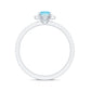 Genuine Blue Aquamarine Ring with Diamond Accent