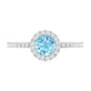 Genuine Blue Aquamarine Ring with Diamond Accent