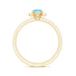 Genuine Blue Aquamarine Ring with Diamond Accent