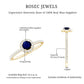 Anillo de compromiso minimalista con zafiro azul de 0,9 quilates y halo de diamantes
