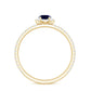 Anillo de compromiso minimalista con zafiro azul de 0,9 quilates y halo de diamantes