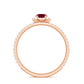 Real 0.6 Carat Ruby Engagement Ring with Diamond Halo