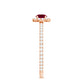 Real 0.6 Carat Ruby Engagement Ring with Diamond Halo