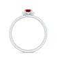 Real 0.6 Carat Ruby Engagement Ring with Diamond Halo