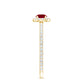 Real 0.6 Carat Ruby Engagement Ring with Diamond Halo