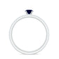 Natural Half Carat Blue Sapphire and Diamond Engagement Ring Set