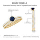 Natural Half Carat Blue Sapphire and Diamond Engagement Ring Set