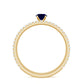 Natural Half Carat Blue Sapphire and Diamond Engagement Ring Set