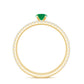 0.4 Carat Minimal Emerald Diamond Wedding Engagement Ring Set of 2
