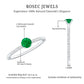 0.49 Carat Emerald Dainty Solitaire Ring with French Pave Set Diamond
