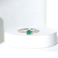 0.49 Carat Emerald Dainty Solitaire Ring with French Pave Set Diamond