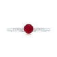 Natural Ruby Promise Ring with Diamond for Women