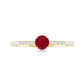 Natural Ruby Promise Ring with Diamond for Women