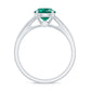Certified 2 Carat Lab Grown Emerald Split Shank Engagement Ring with Diamond