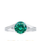 Certified 2 Carat Lab Grown Emerald Split Shank Engagement Ring with Diamond