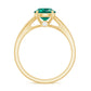Certified 2 Carat Lab Grown Emerald Split Shank Engagement Ring with Diamond
