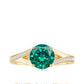Certified 2 Carat Lab Grown Emerald Split Shank Engagement Ring with Diamond