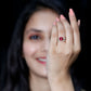 2.3 Carat Lab Created Ruby Bridal Ring Set with Moissanite