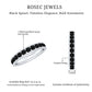 Natural Channel Set Black Spinel Eternity Ring for Anniversary