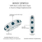 London Blue Topaz Vintage Inspired Eternity Band with Diamond