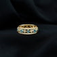 London Blue Topaz Vintage Inspired Eternity Band with Diamond