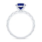 AAAA Quality Lab Created Blue Sapphire Solitaire Ring with Filigree Shank