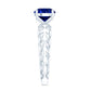 AAAA Quality Lab Created Blue Sapphire Solitaire Ring with Filigree Shank