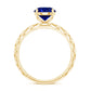 AAAA Quality Lab Created Blue Sapphire Solitaire Ring with Filigree Shank