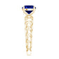 AAAA Quality Lab Created Blue Sapphire Solitaire Ring with Filigree Shank
