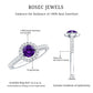 Real Amethyst Promise Ring with Diamond Halo
