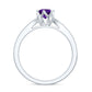 Minimal Amethyst Engagement Ring with Diamond