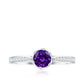 Minimal Amethyst Engagement Ring with Diamond