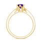 Minimal Amethyst Engagement Ring with Diamond