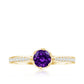Minimal Amethyst Engagement Ring with Diamond