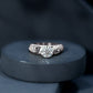 Round Cut Moissanite Vintage Engagement Ring With Diagonal Prongs