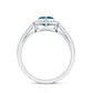 Heart Shaped London Blue Topaz Engagement Ring with Diamond Halo