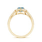 Heart Shaped London Blue Topaz Engagement Ring with Diamond Halo