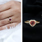 Heart Shape Pink Tourmaline Engagement Ring with Diamond Halo