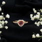 Heart Shape Pink Tourmaline Engagement Ring with Diamond Halo