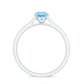 Certified Real Aquamarine Solitaire Ring with Diamond Side Stones
