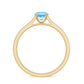 Certified Real Aquamarine Solitaire Ring with Diamond Side Stones