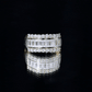 Certified Moissanite Wide Wedding Band Ring
