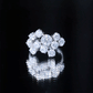Certified Round Moissanite Cluster Engagement Ring for Women