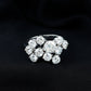 Certified Round Moissanite Cluster Engagement Ring for Women
