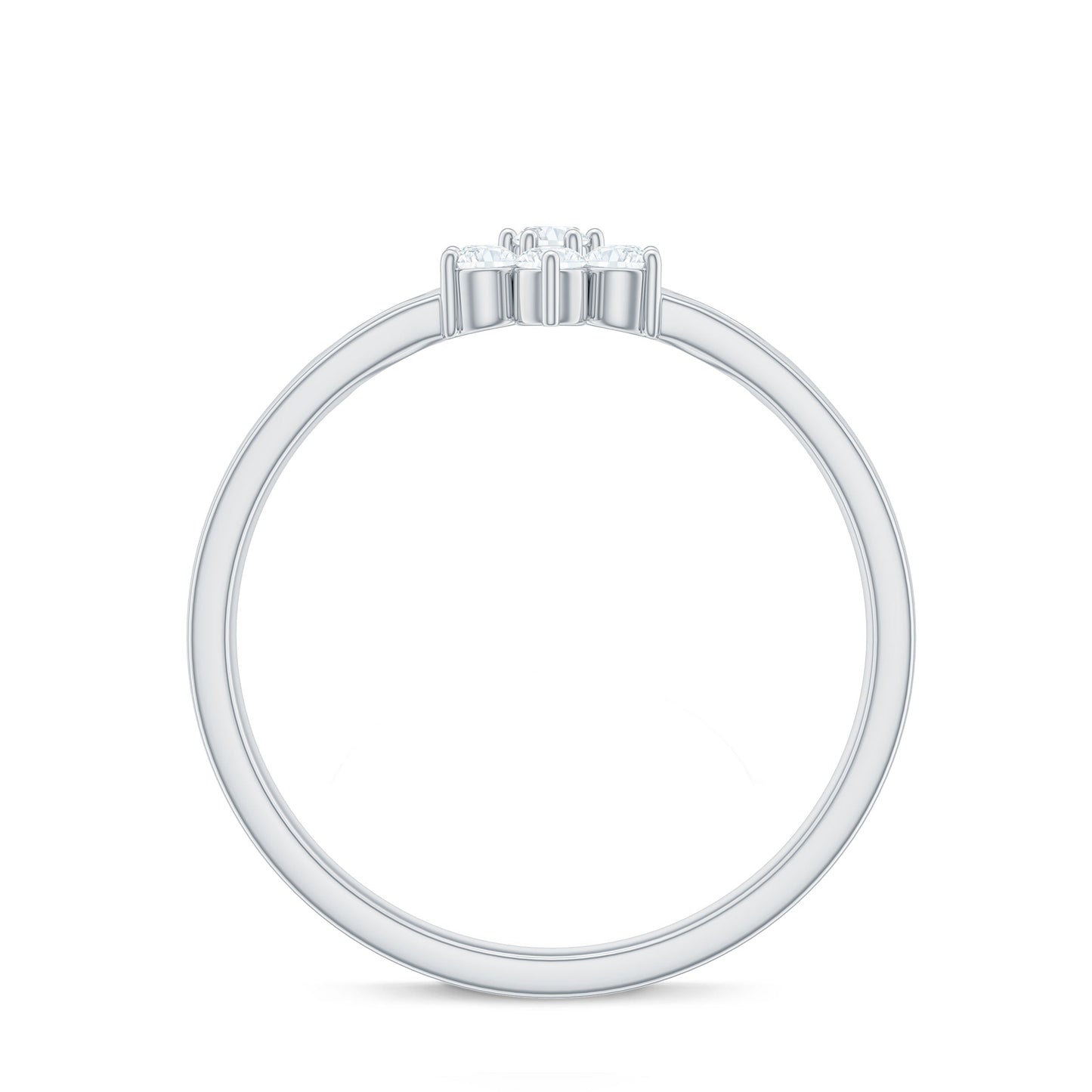Anillo de promesa en forma de flor con diamantes, inspirado en la naturaleza, para propuesta de matrimonio