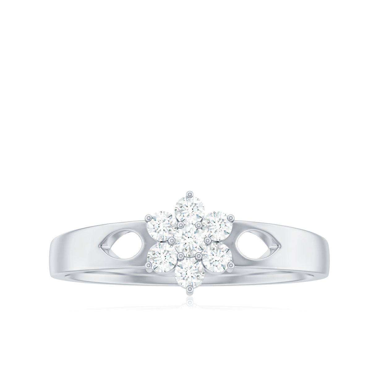 Anillo de promesa en forma de flor con diamantes, inspirado en la naturaleza, para propuesta de matrimonio