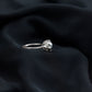 Anillo de compromiso con perla negra de Tahití genuina, seleccionado a mano
